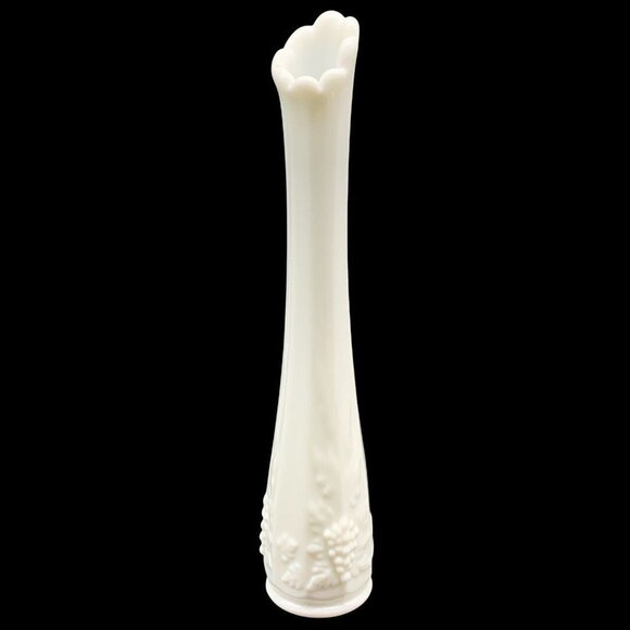 Westmoreland Paneled Grape Milk Glass Bud Vase 10”T 2”W - Picture 1 of 8